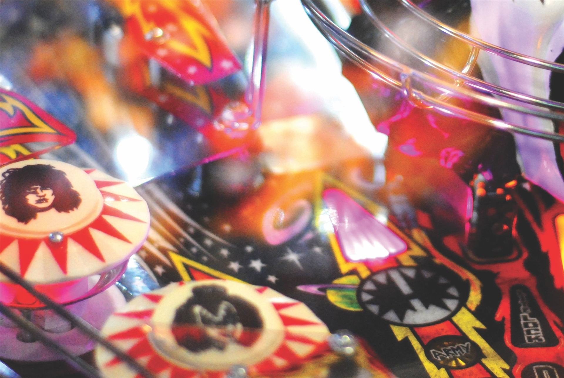 Rock-and-roll pinball machine artwork